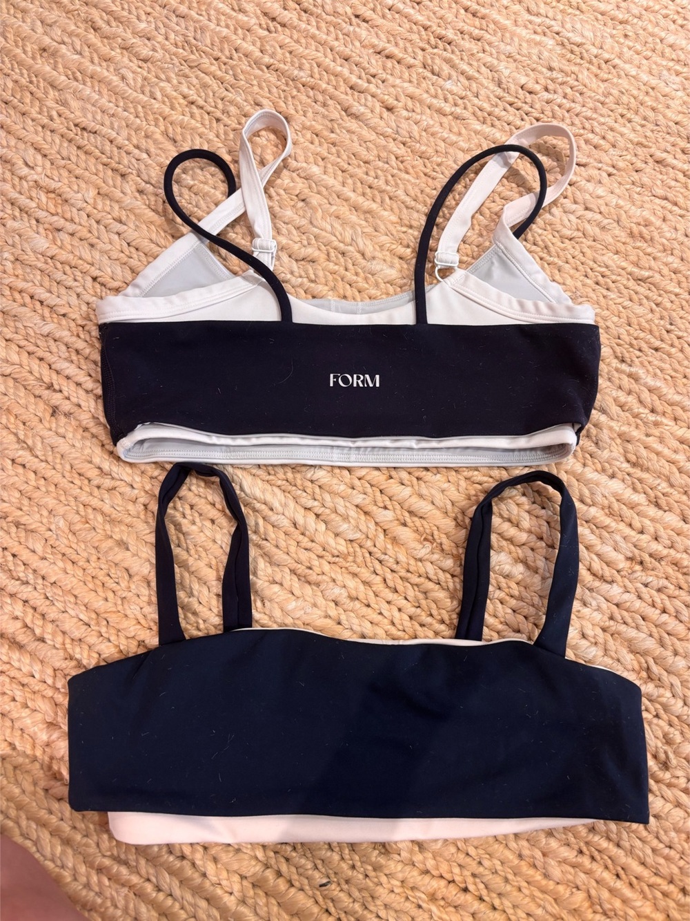 FORM Layered Sports Bra (Navy & White)